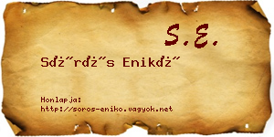 Sörös Enikő névjegykártya